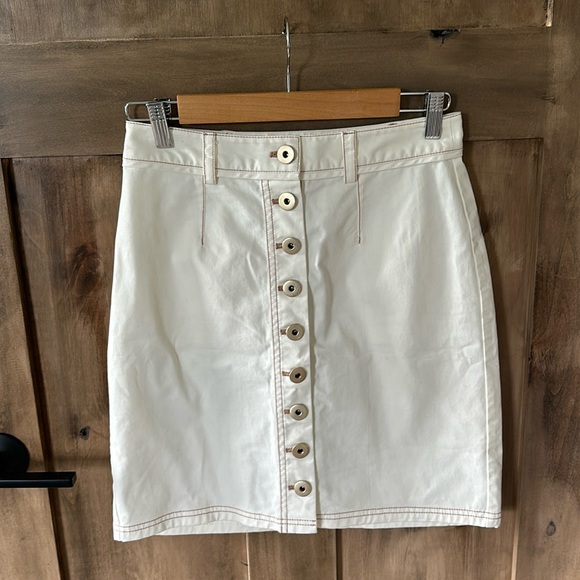 Kate Spade button down ivory white mini skirt - Picture 4 of 13